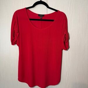 Espresso Vibrant Red Short Sleeve Top